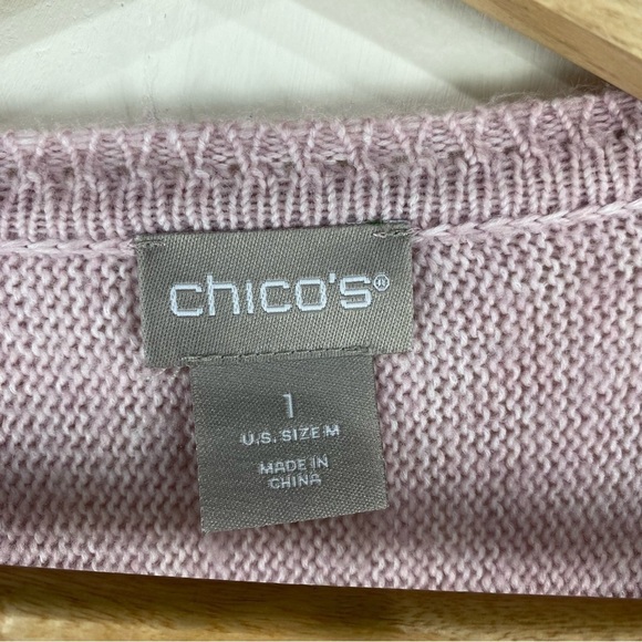 Chico's: Ribbed Super Soft Pullover Sweater Shirt Top Lilac Purple Size 1 Medium - Picture 2 of 4